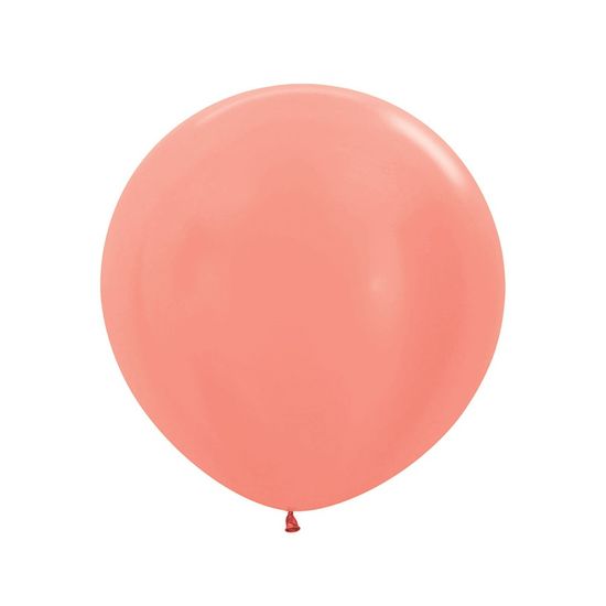 Balão Látex Metal Dourado Rosa 36