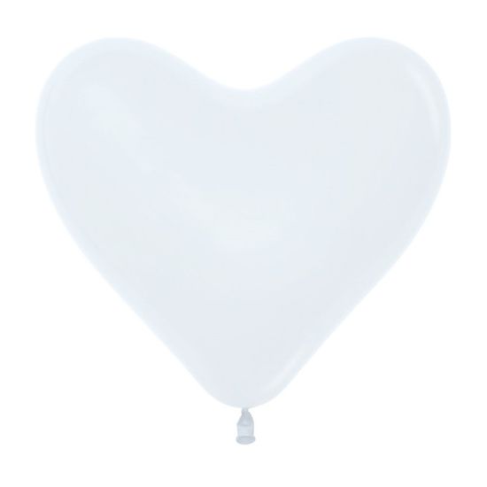 Balão Látex Coração Fashion Branco 12'' / 30cm - 12 Un