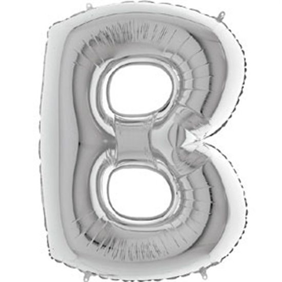 Balão Metalizado Letra B Prata 40'' / 101cm