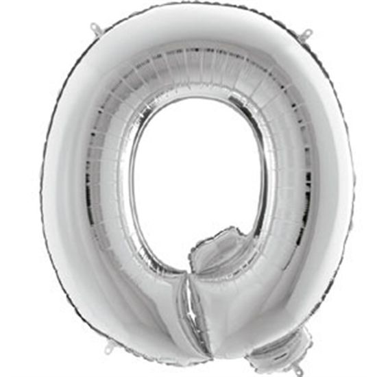 Balão Metalizado Letra Q Prata 40'' / 101cm
