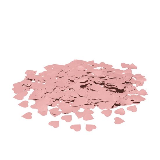 Confete Metálico Coração Rose 2 cm - 100 Gramas