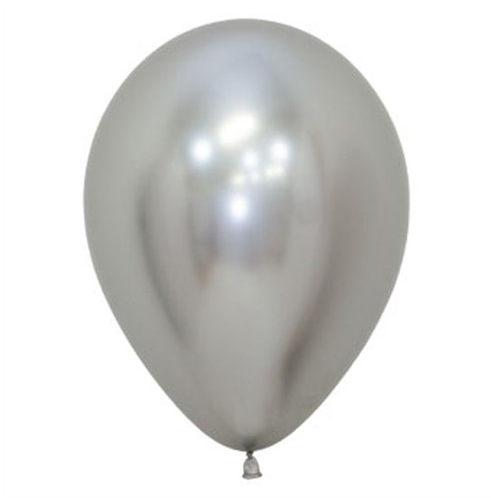 Balão Látex Reflex Prata 12