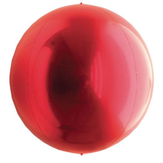 Balão Metalizado Redondo Esfera Vermelho 24'' / 60cm