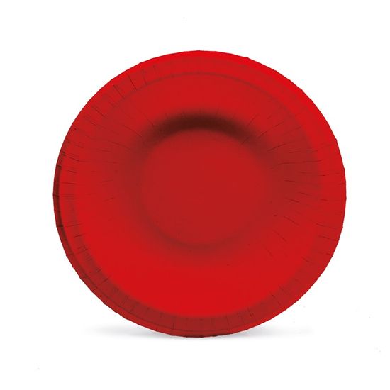 Prato Petisqueira Laminado Vermelho 18 cm - 8 Un