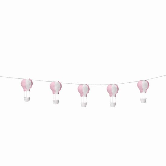 Varalzinho de Balões Luminosos Rosa Branca