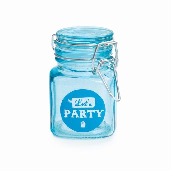 Potinho de Vidro Hermético Azul Lets Party - 6 Un