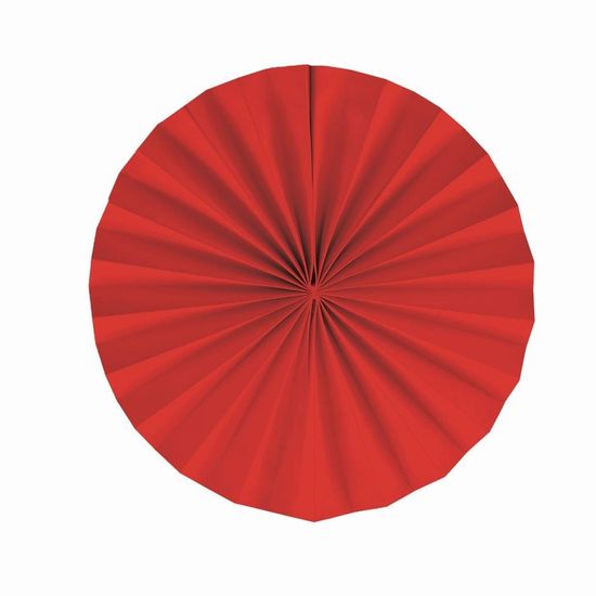 Leque Redondo Decorativo Vermelho 25 cm - 2 Peças