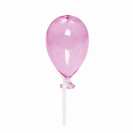 Balão de Vidro Transparente Rosa 9x15