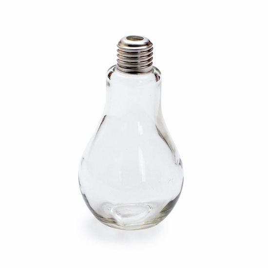 Lâmpada de Vidro para Bebida Transparente 200ml - COM FURO NA TAMPA
