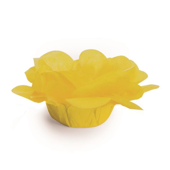 Forminhas para Doces Flores Grande Amarelo - 40 Un