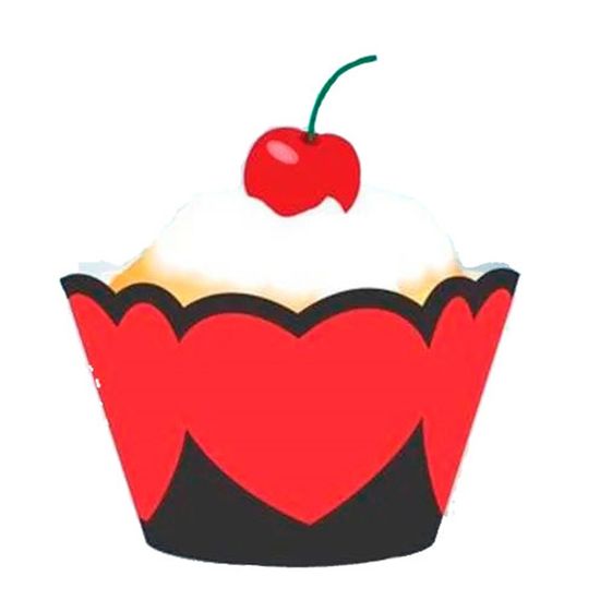 Forma para Cupcake Grande Coração - 12 Un