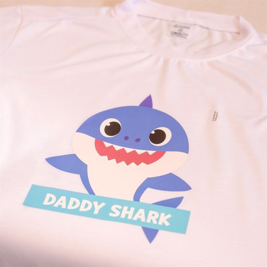 Festa Baby Shark - Cart Transfer para Camisa Mommydaddy Shark com 15x19 - 2 Peças