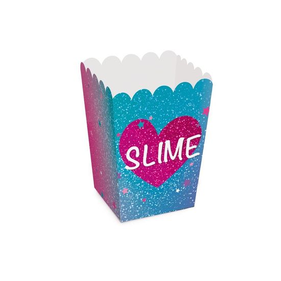 Festa Slime - Caixa para Pipoca Slime Pequena 5,5x5,5x9 - 10 Un
