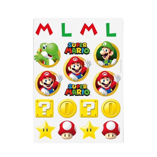 Festa Super Mário - Cartela Transfer para Superfície Lisa Super Mario 15x20 - 2 un