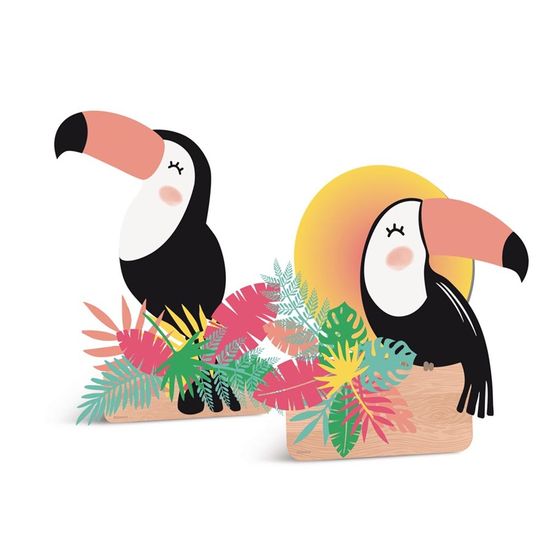 Tucan e flor para colorir para adultos