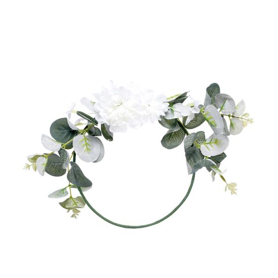 Arco com Arranjo Folhas com Flores Brancas E Verdes 20X20