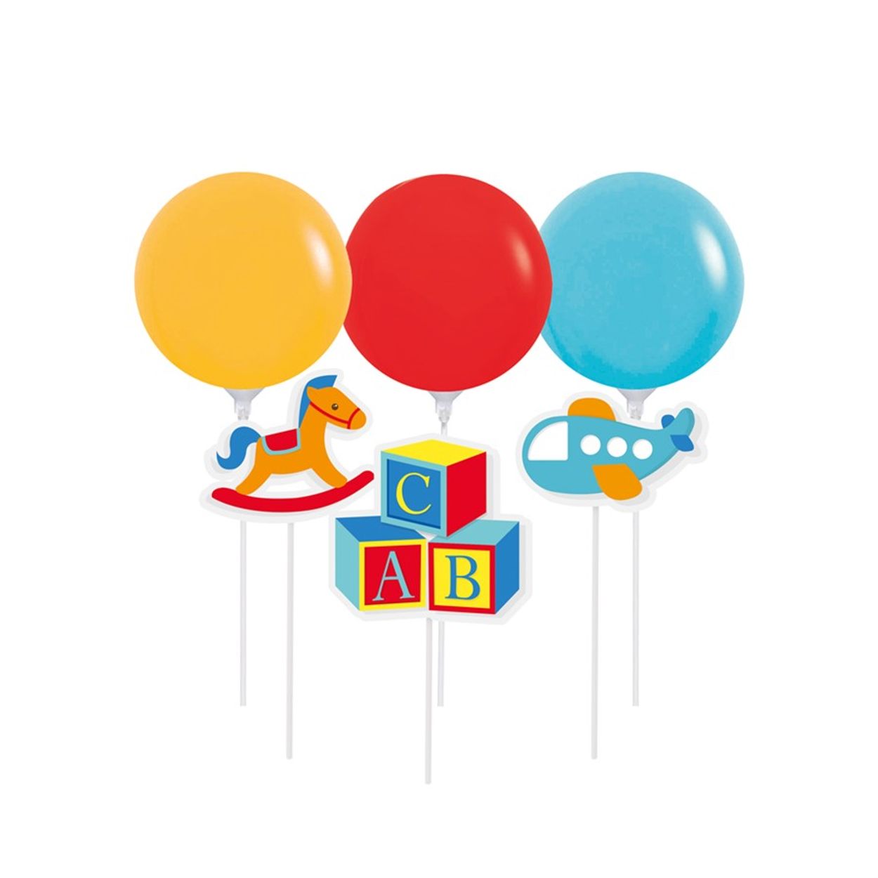 Kit Topo De Bolo com Balão Fabrica Brinquedos - Festas da 25