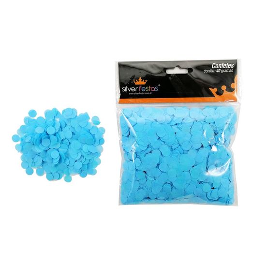 Confetes 40G Redondo Azul Bebe