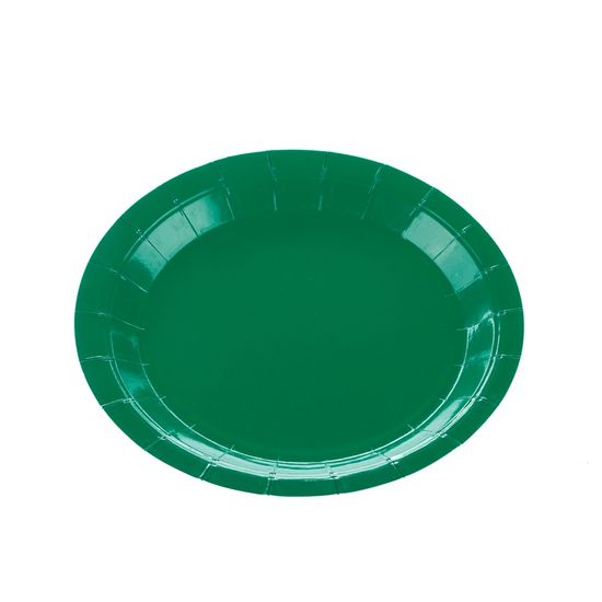 Prato Papel Liso Verde Bandeira - 10 Un