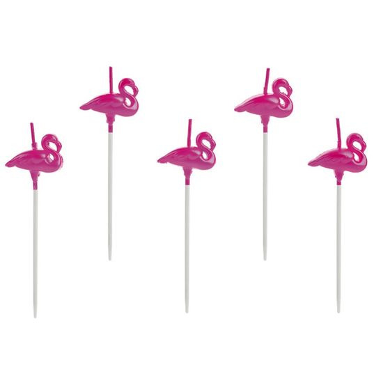 Vela Flamingo Rosa Metalizada - 5 Un