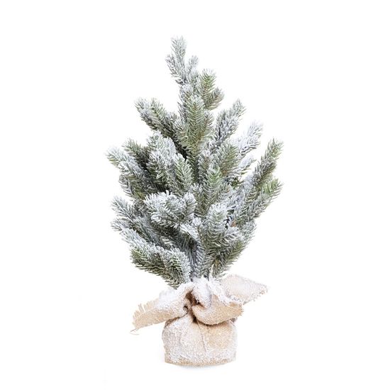 Mini Árvore de Natal Nevada Verde e Marrom 55cm