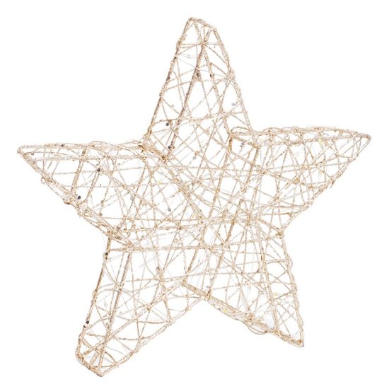 Estrela com Led Trabalhada Ouro 25cm