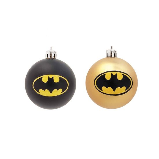 Bola de Natal Batman Sortido Preto e Dourado 8cm - 4 Un