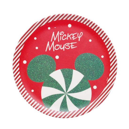 Natal Disney - Prato Sweet Disney Vermelho e Verde e Branco - 1 Un