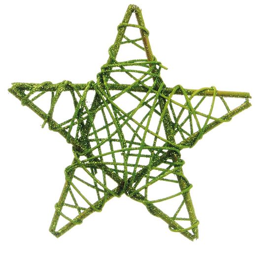 Estrela Rattan Verde 15cm