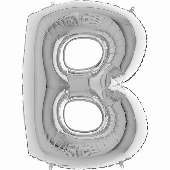 Balão Metalizado Letra B Prata 14'' / 35 cm