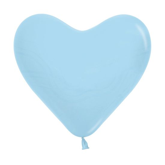 Balão Látex Coração Fashion Azul Celeste 6'' / 15cm - 12 Un