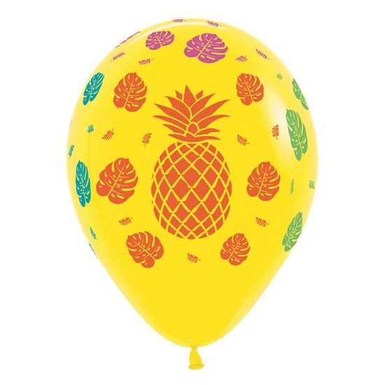 Balão Látex Impressão 360 Fashion Tropical Amarelo 12