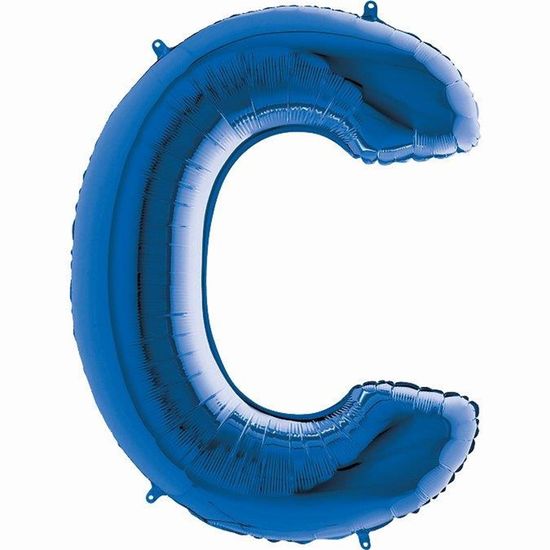 Balão Metalizado Letra C Azul 40'' / 101cm