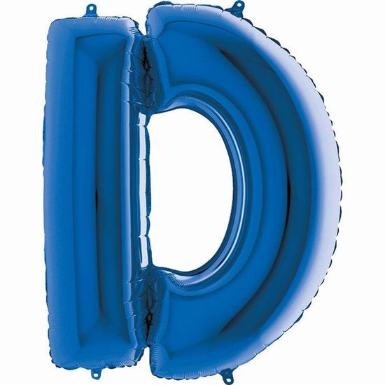 Balão Metalizado Letra D Azul 40'' / 101cm
