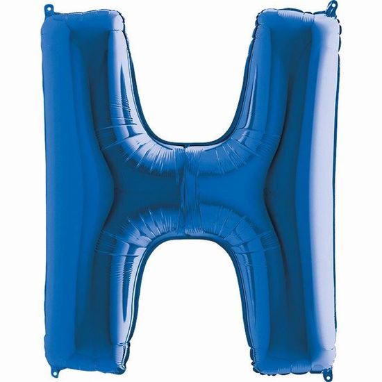 Balão Metalizado Letra H Azul 40'' / 101cm