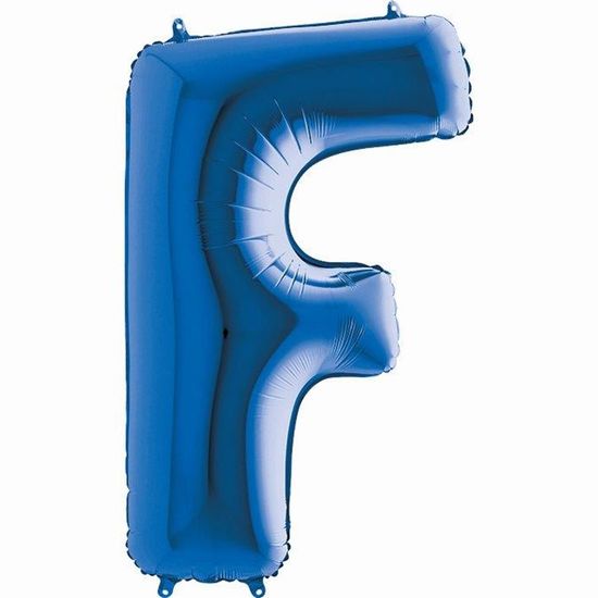 Balão Metalizado Letra F Azul 40'' / 101cm