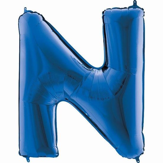 Balão Metalizado Letra N Azul 40'' / 101cm