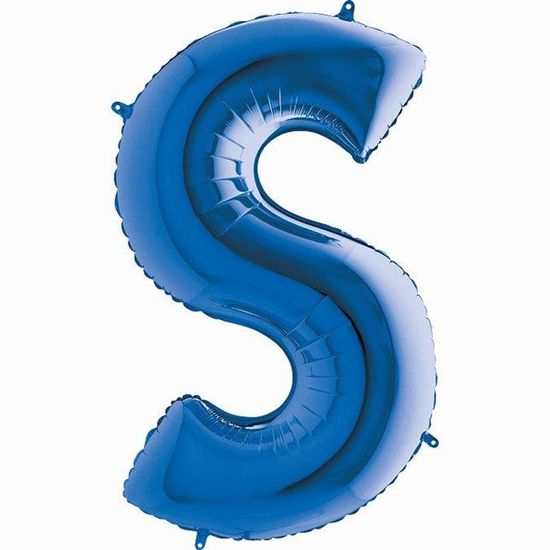 Balão Metalizado Letra S Azul 40'' / 101cm