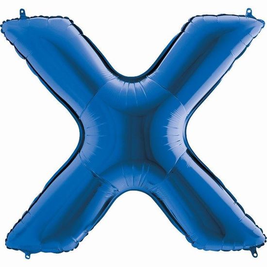 Balão Metalizado Letra X Azul 40'' / 101cm