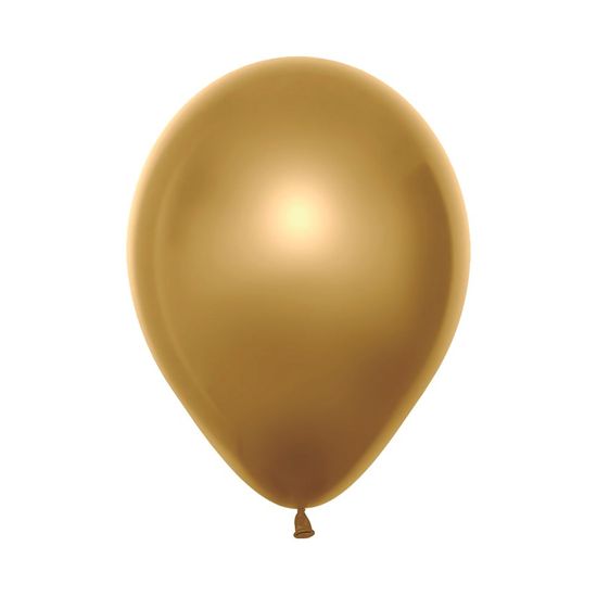Balão Látex Metal/Satin Duo Dourado 12