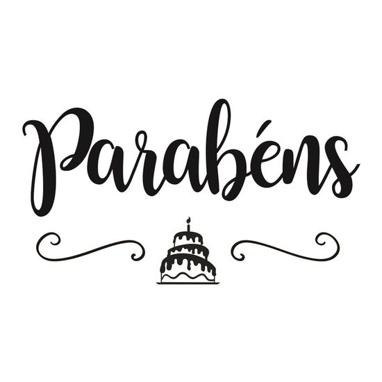 Lettering Transfer para Balão Parabéns Boloo Parabéns 22X18 cm - Festas da 25