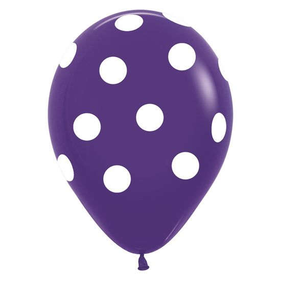 Balão Látex Impressão 360 Fashion Roxo com Bola Branco 12