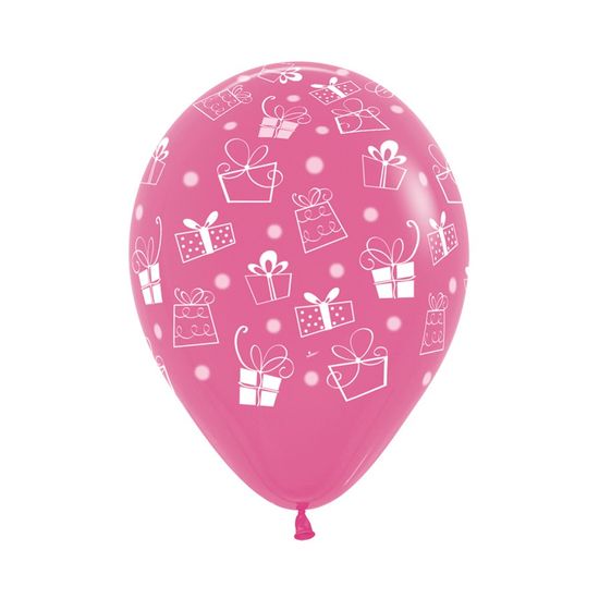 Balão Látex Impressão 360 Fashion Present Rosa 12
