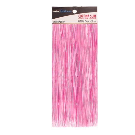 Adereço para Balão Cortina Slim Furtacor Rosa Parabéns 38X50 cm