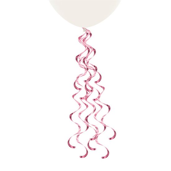 Adereço para Balão Mini Cortina Espiral Pastel Rosa Gd 16X16