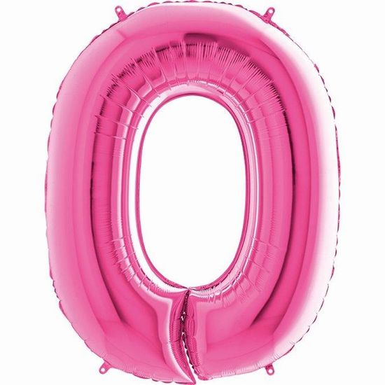 Balão Metalizado Número 0 Pink 40'' / 101cm