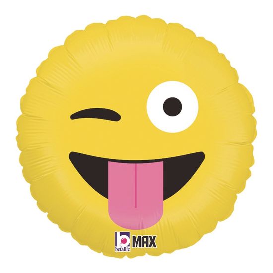 Balão Metalizado Redondo Emoji Maluco 18