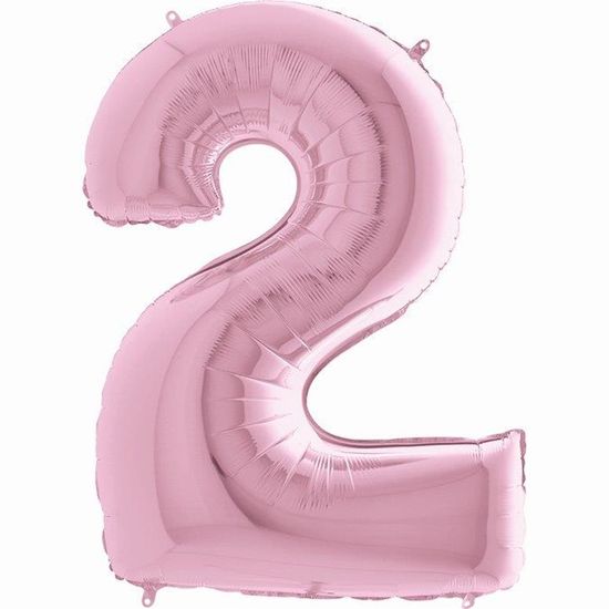 Balão Metalizado Número 2 Pink Pastel 40'' / 101cm