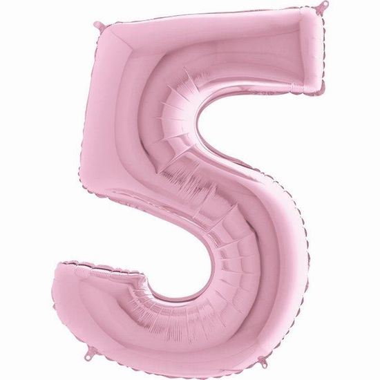 Balão Metalizado Número 5 Pink Pastel 40'' / 101cm