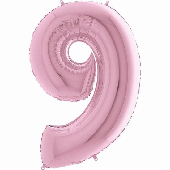 Balão Metalizado Número 9 Pink Pastel 40'' / 101cm